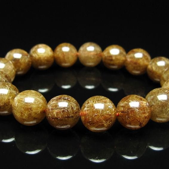 ルチルクォーツ ブレスレット 12mm ブロンズルチル ブレス 一点物 111-50781