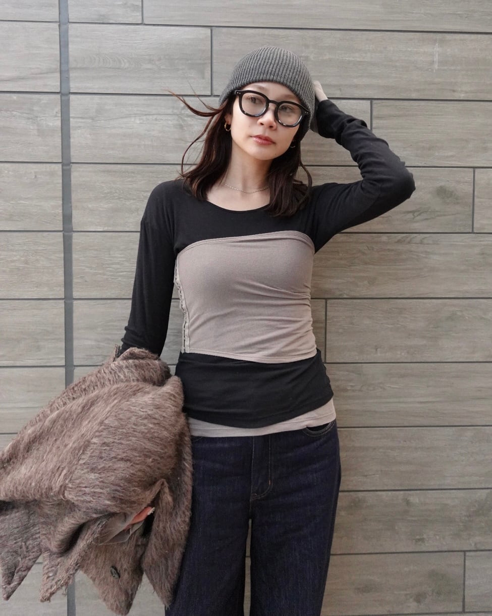 bustier set tops 【beige】 | quūi