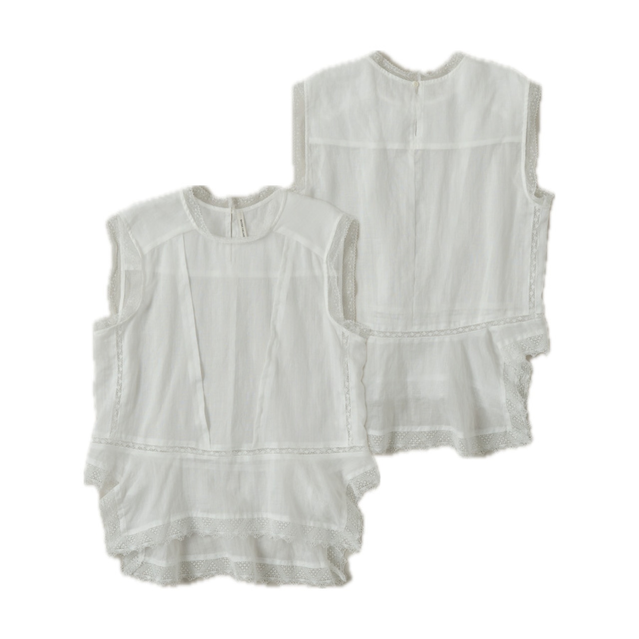 NativeVillage (ネイティブヴィレッジ) No.6 寂静 スリーブレスレースブラウス(white)