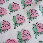ブロックプリント生地【50cm単位】インド綿 小花柄 白×ピンク×グリーン #57729-WT2