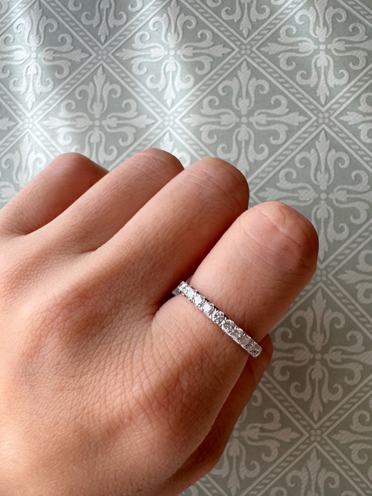 ハーフ/フルエタニティリング ラボグロウンダイヤモンド   18K/Pt950   YG/PG/WG 【受注生産】