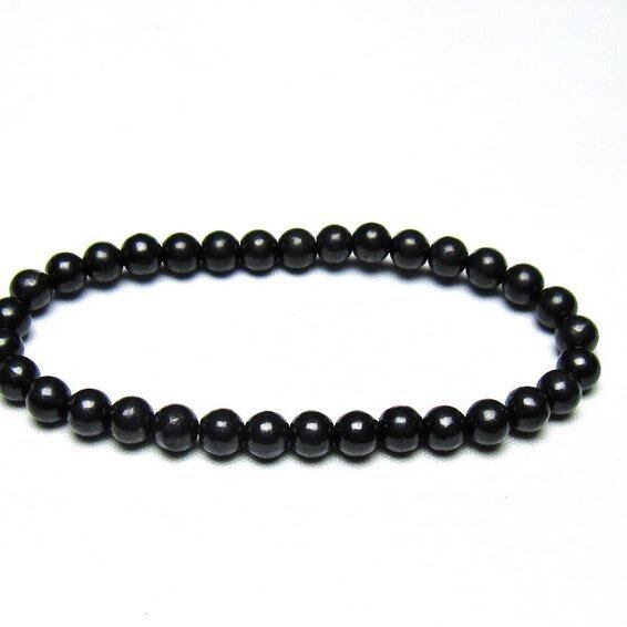 シュンガイト ブレスレット 6mm 一点物 メール便可 111-49671
