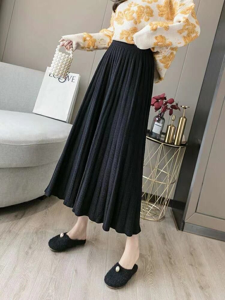 リブニットスカート