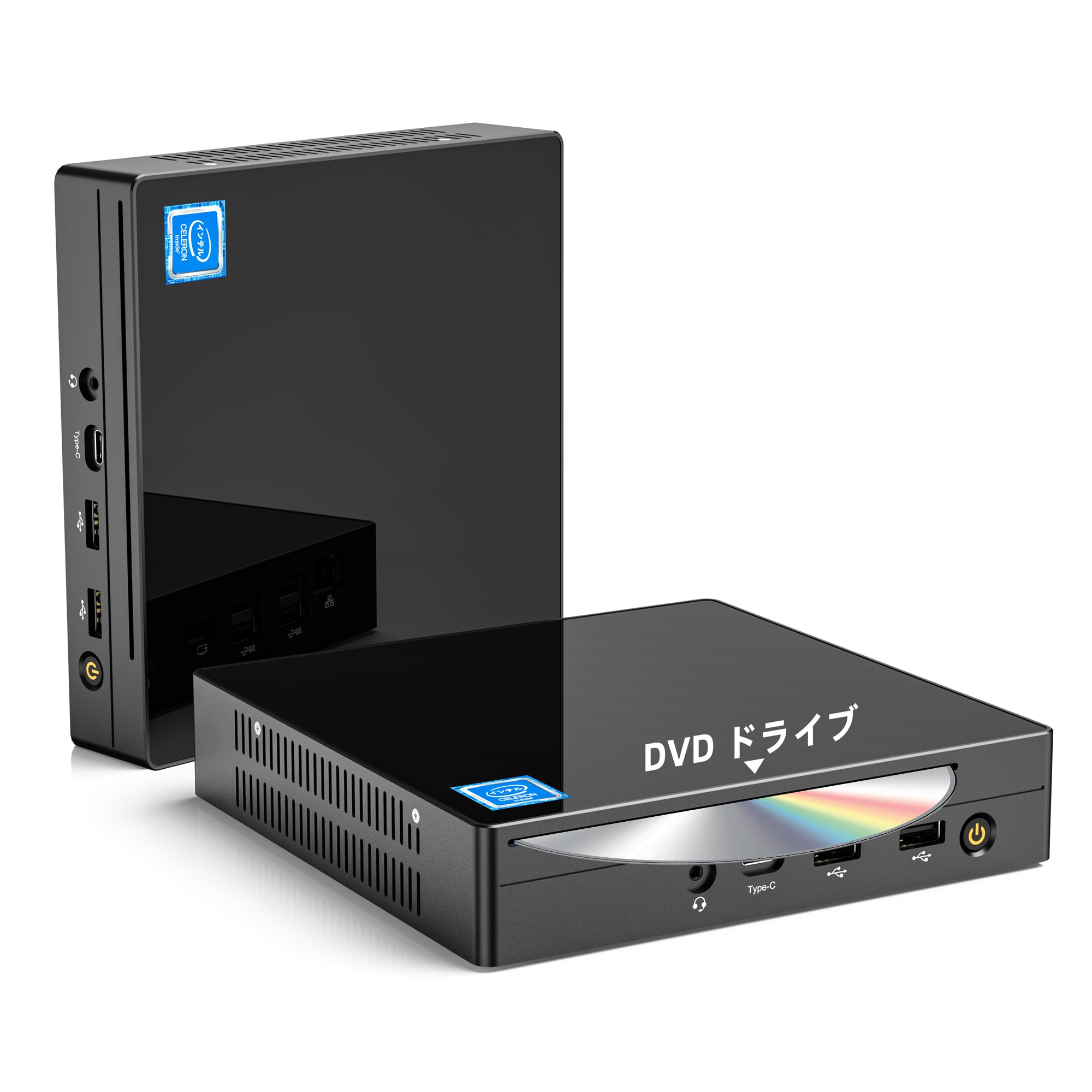 超軽量デスクトップミニパソコン DVDドライブ内蔵 インテル Celeron ...