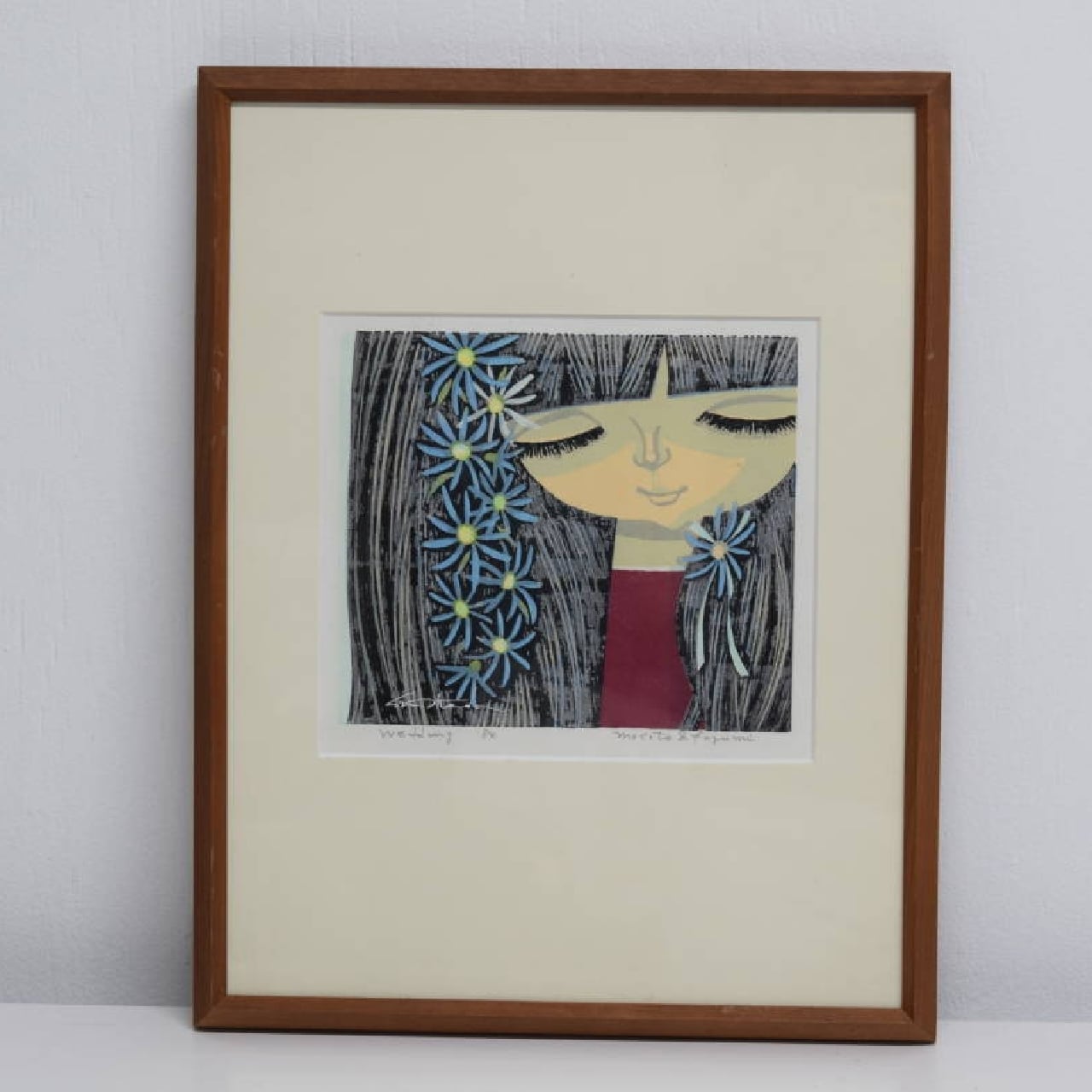 池田修三 オリジナル 木版画 wedding '84 直筆サイン入り masato