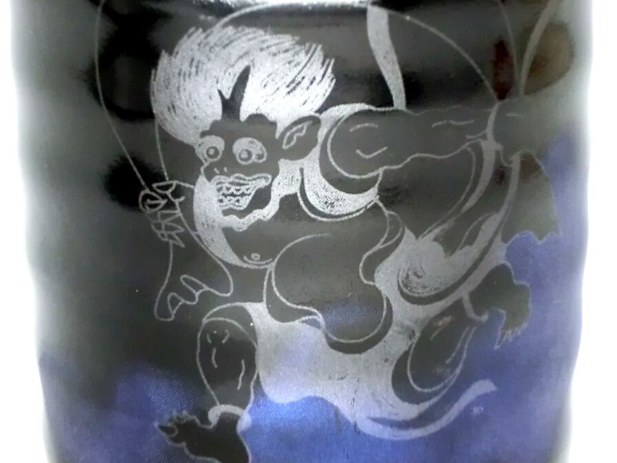 HOK-Y05 風神雷神 彩雲 湯呑 青紫 ギフト個箱入 | 山勝美濃陶苑 公式