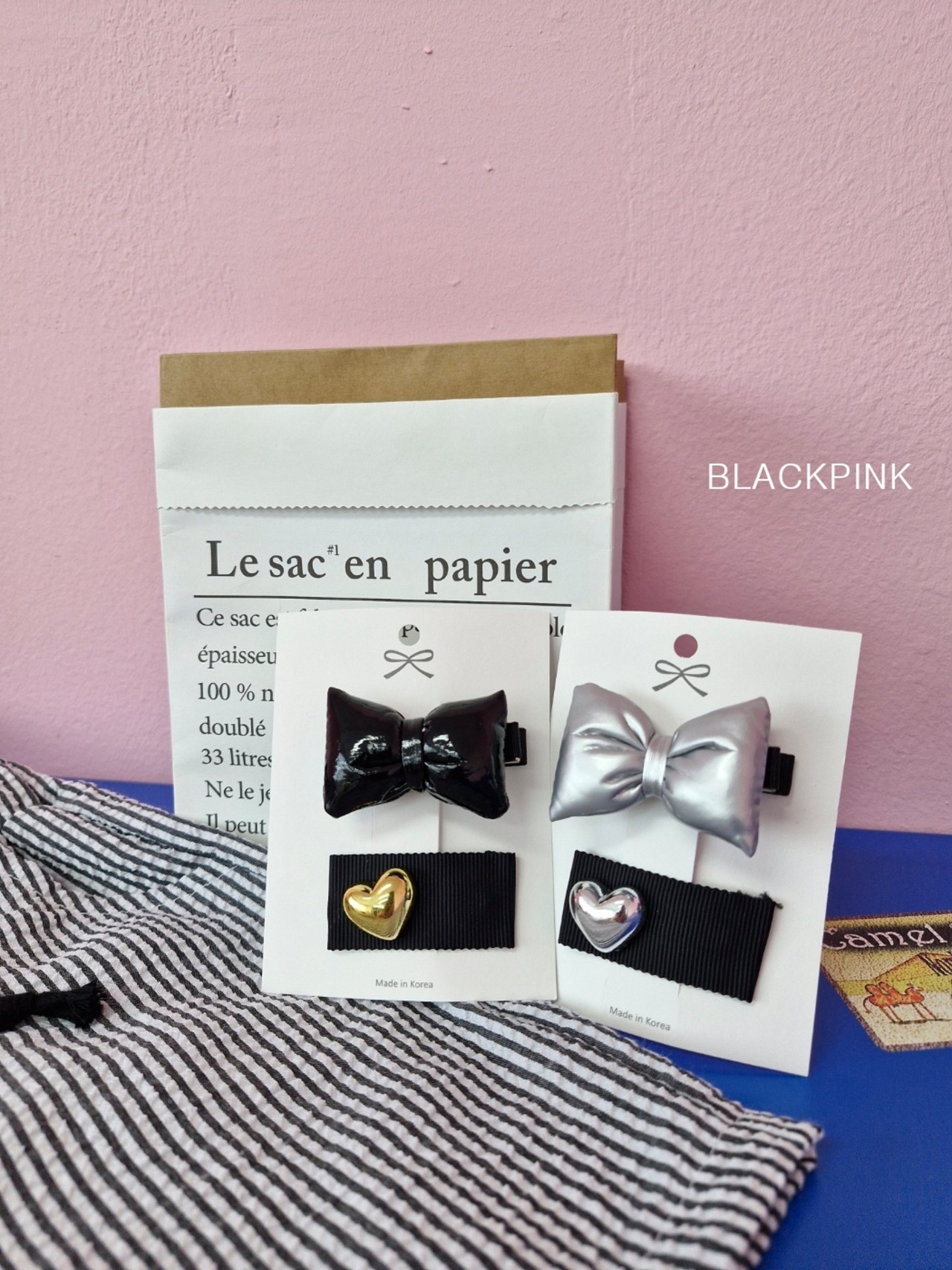 [BLACKPINK] Accessory) Chubby Ribbon 2-Piece Set-up / [블랙핑크] 악세)통통리본2종세트