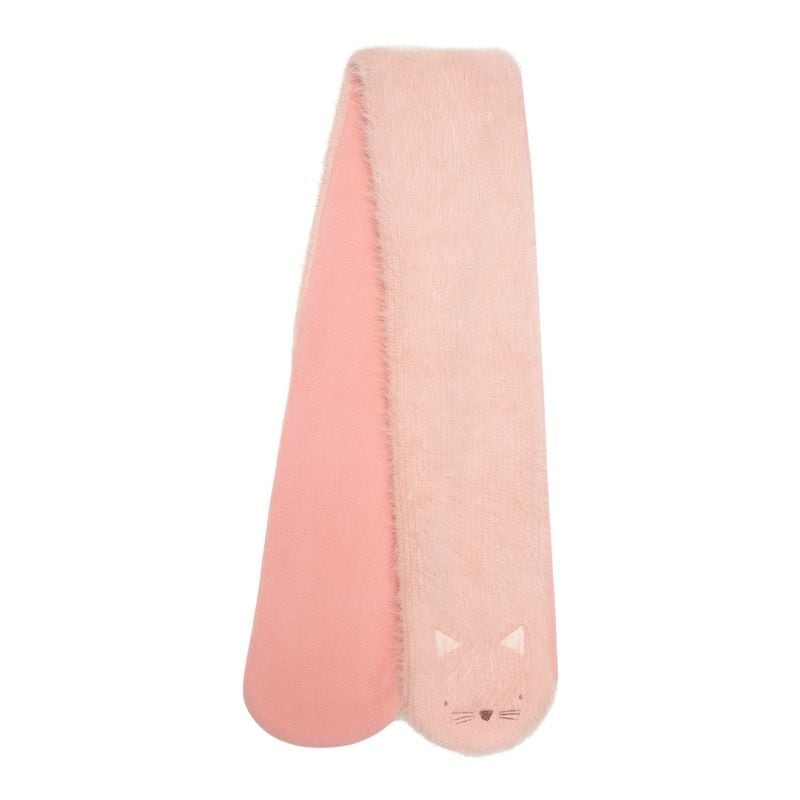 C2220P-Clara Cat Fluffy Scarf 3-10 Years-PINK