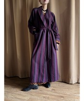purple stripe wool long gown-5047-10