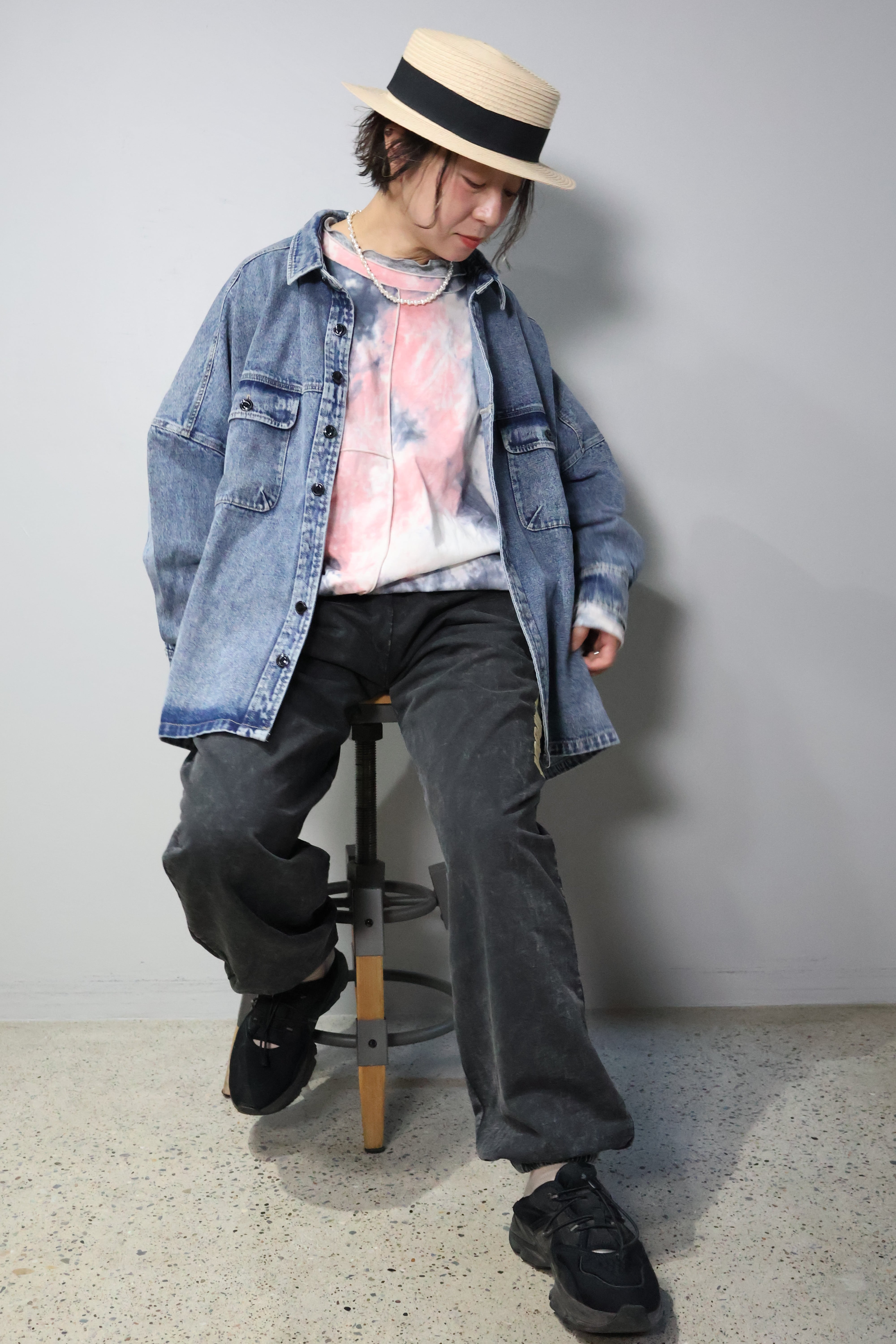 NEW!デニムケミカル加工ワイドレギュラーシャツ【12510-369-10】2026SS