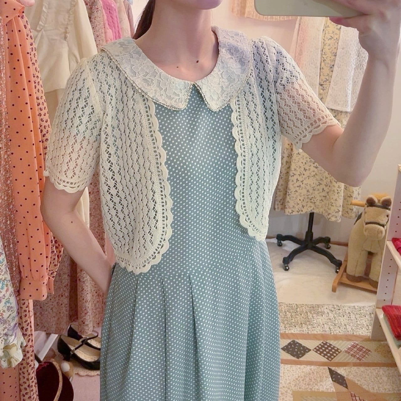 cream crochet knit bolero