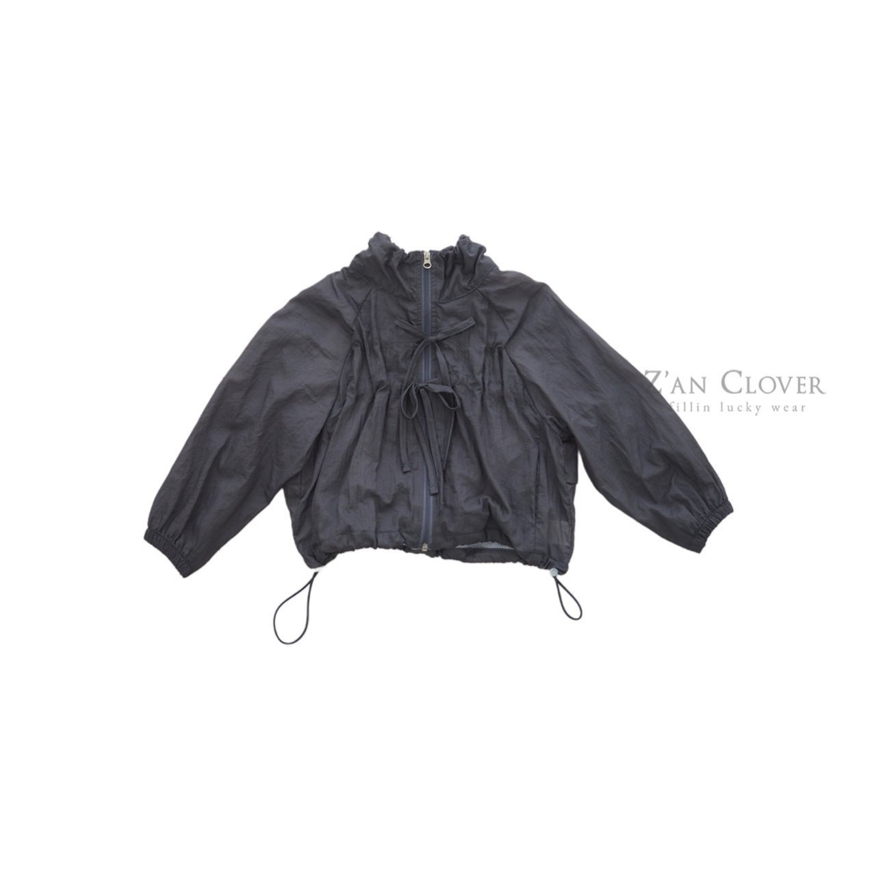 [Z’AN CLOVER] Ribbon Wind Jumper / [지안클로버] 리본윈드점퍼