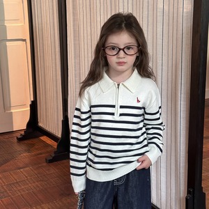 秋カジュアルボーダーセーター