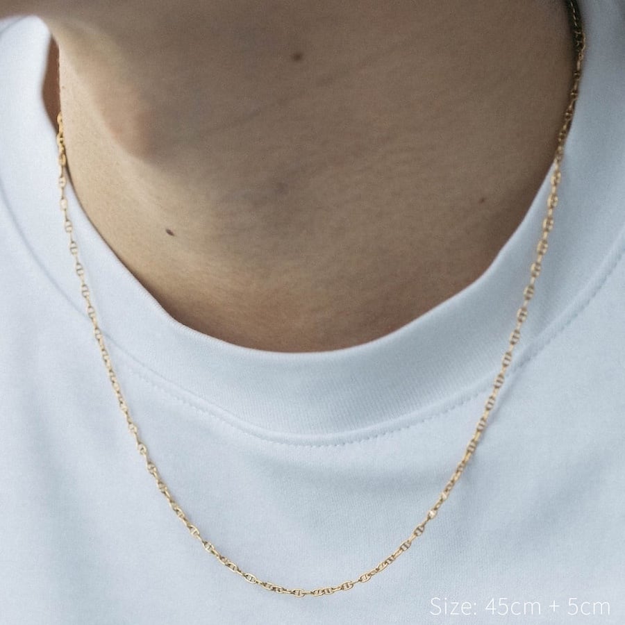 fine anchor chain necklace (gold) #n83 | garcia