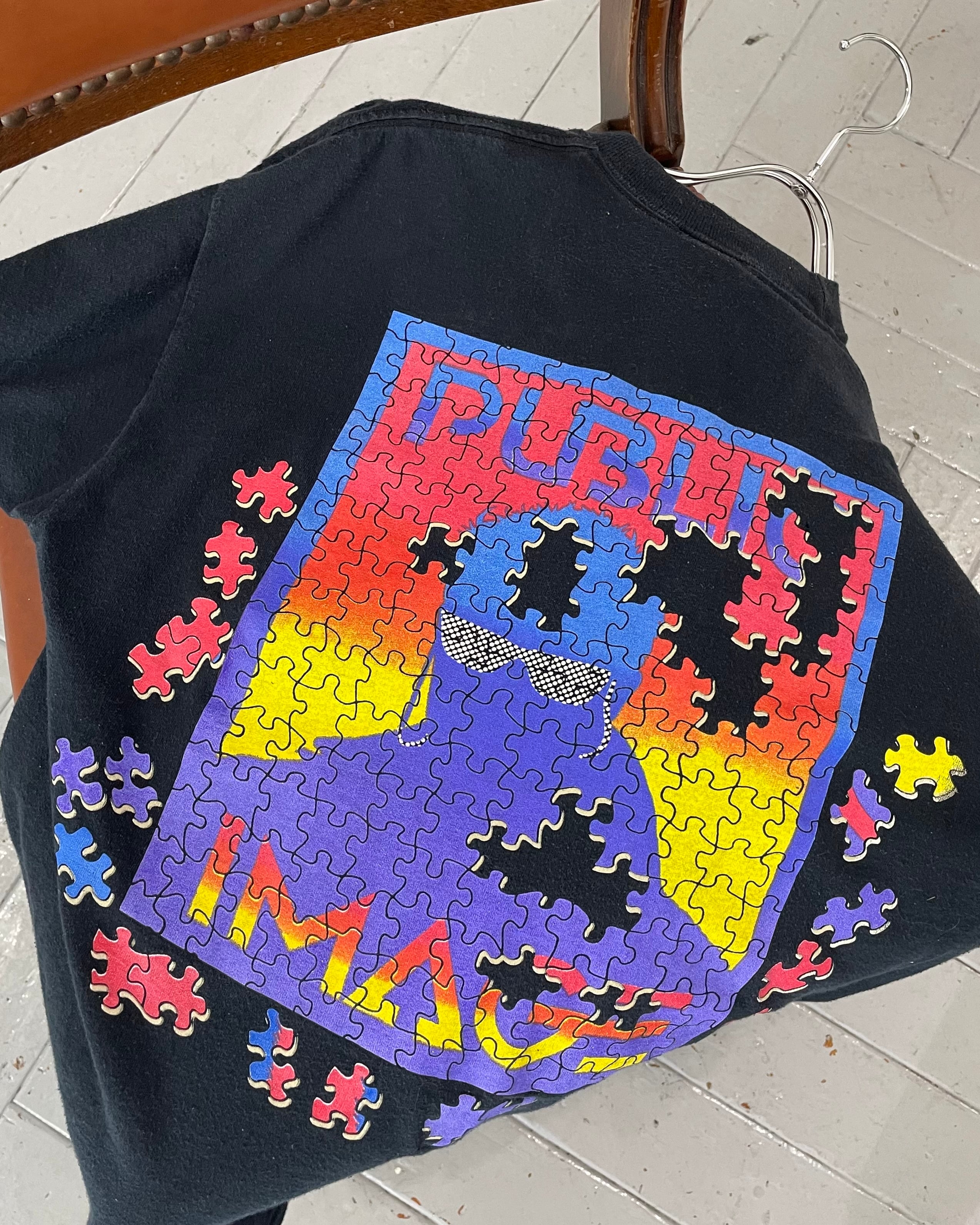 90s PUBLIC IMAGE "PUZZLE" Art Print Tee USA製