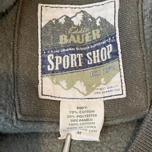 【Eddie Bauer】プリント スウェット トレーナー カーキ メンズM アメリカ古着