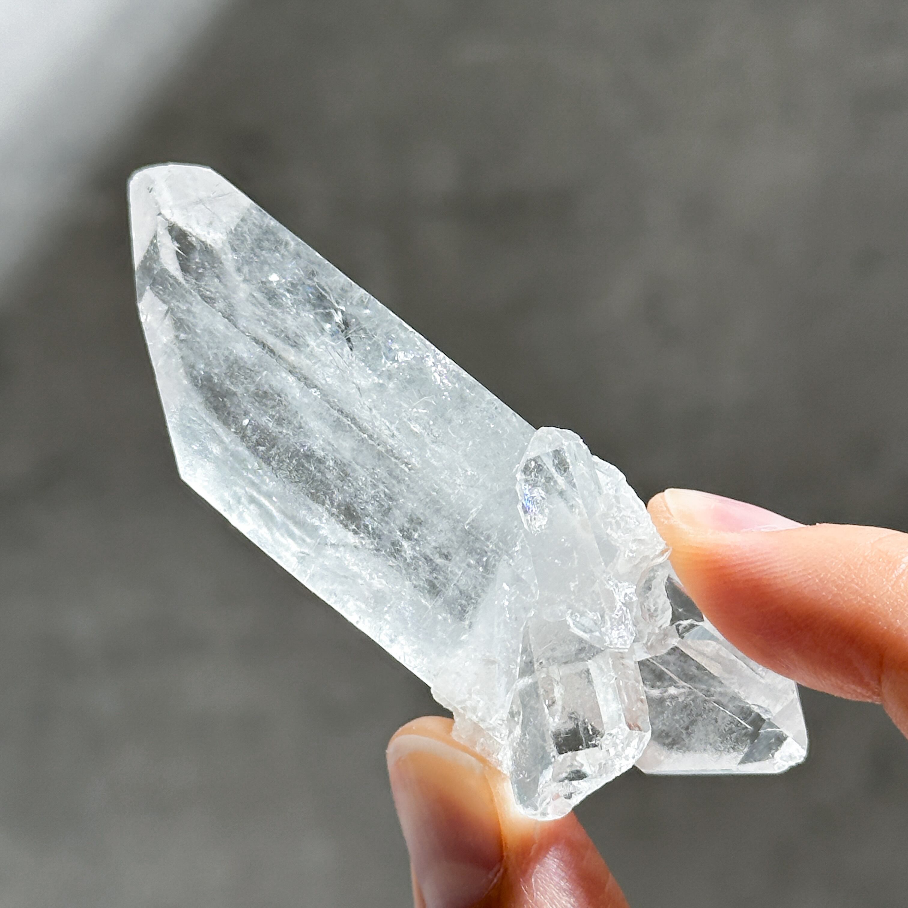 レコードキーパー有り◎ミナスジェライス産クリアクォーツ ダブルターミネイテッド 原石 05◇ Clear Quartz ◇ 天然石・鉱物・パワーストーン