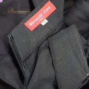 フラダンス 衣装 ワンピース ドレス ブラック系 マーメイドライン ハイビスカス柄 リボン 黒 紫 MermaidLine MMJ エムエムジェイ ハワイアン アロハ 華やか ハワイアンプリント かわいい パープル系 フラダンス衣装 ドレス ワンピース レトロ