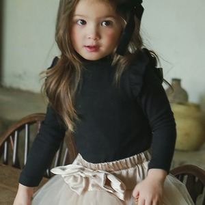 冬肩フリルハイネックインナーT4色