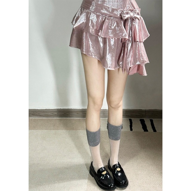 GirlsYY韓国y2k透け感キラキラソックス 7s