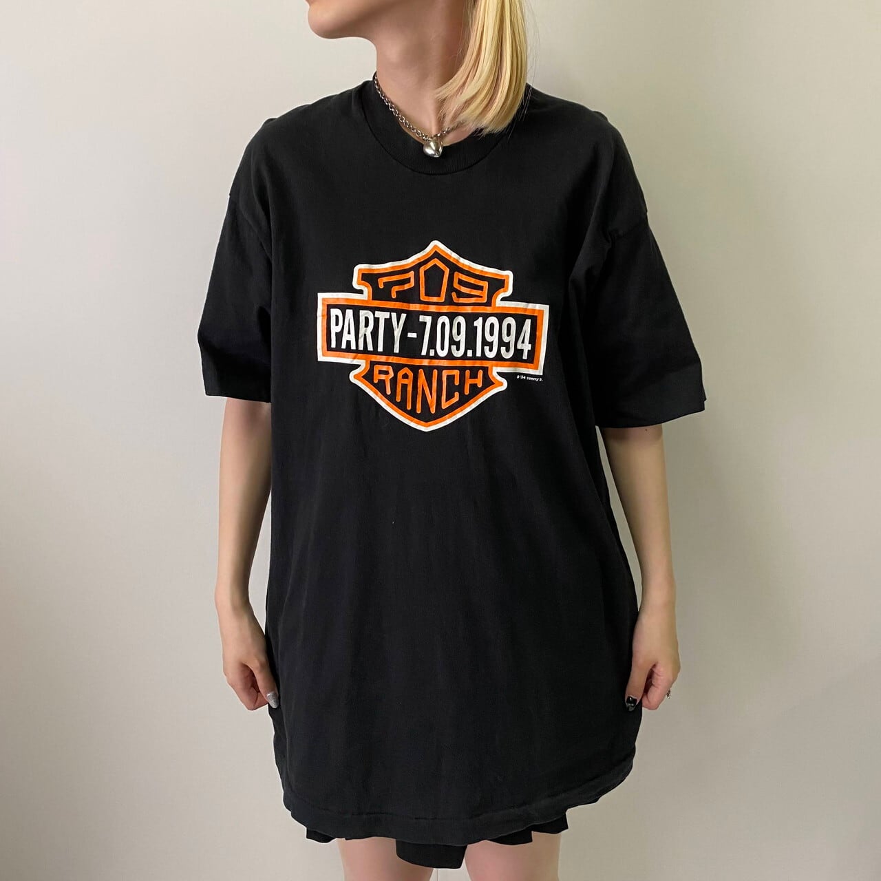90年代 ヴィンテージ ”PARTY-7.09.1994” ロゴ パロディプリントTシャツ 