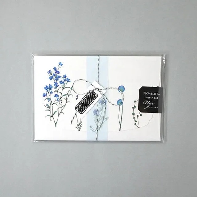 花たちのレターセット～ Veil 〔ベール〕 ver.～ 〔ブルーの花〕