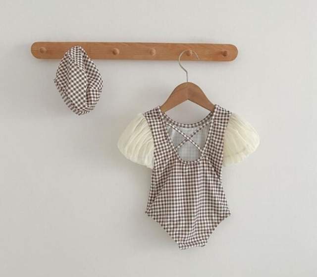 予約gingham check swimsuit　