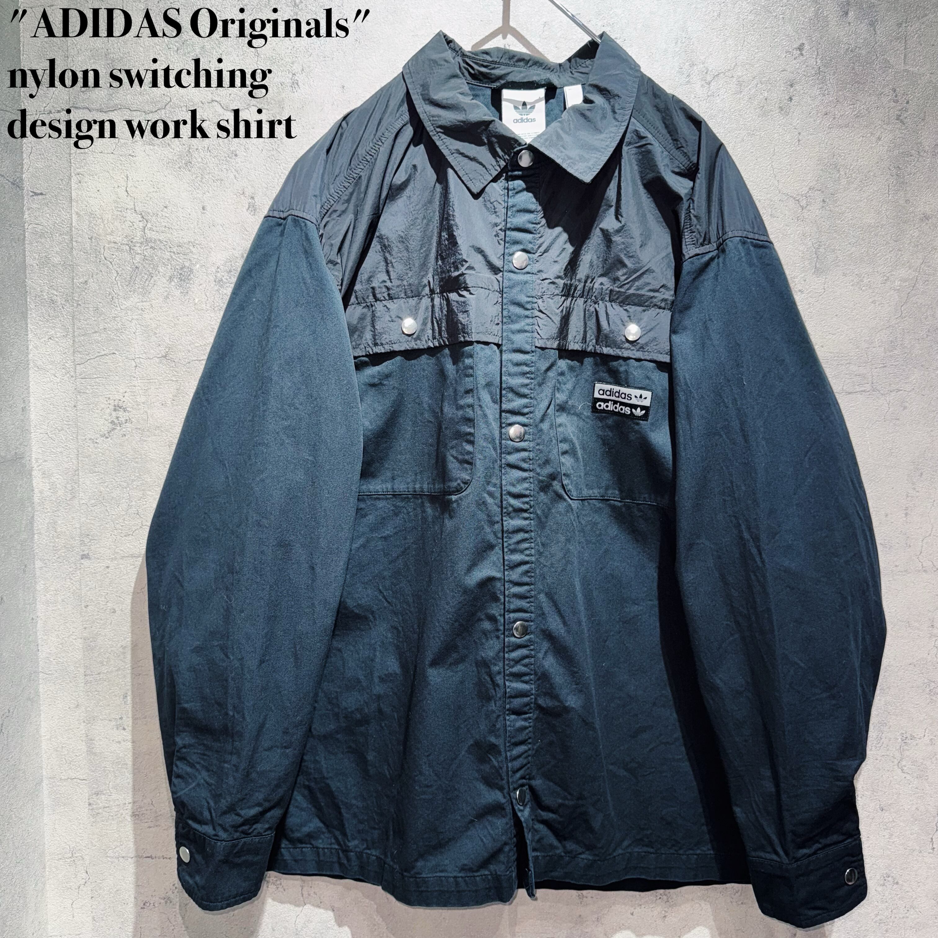 "ADIDAS Originals"nylon switching design work shirt