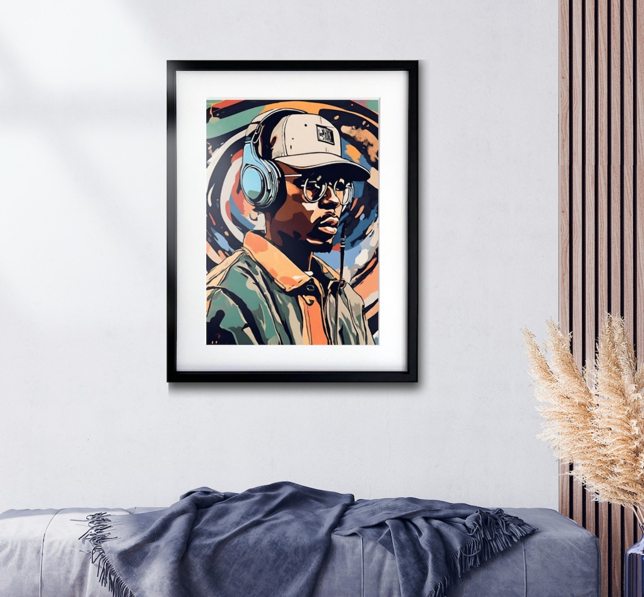 Anthem｜B-Boyの渋さが際立つストリートアートポスター｜レトロモダン空間に映える完成品額縁セット｜ A3ポスター