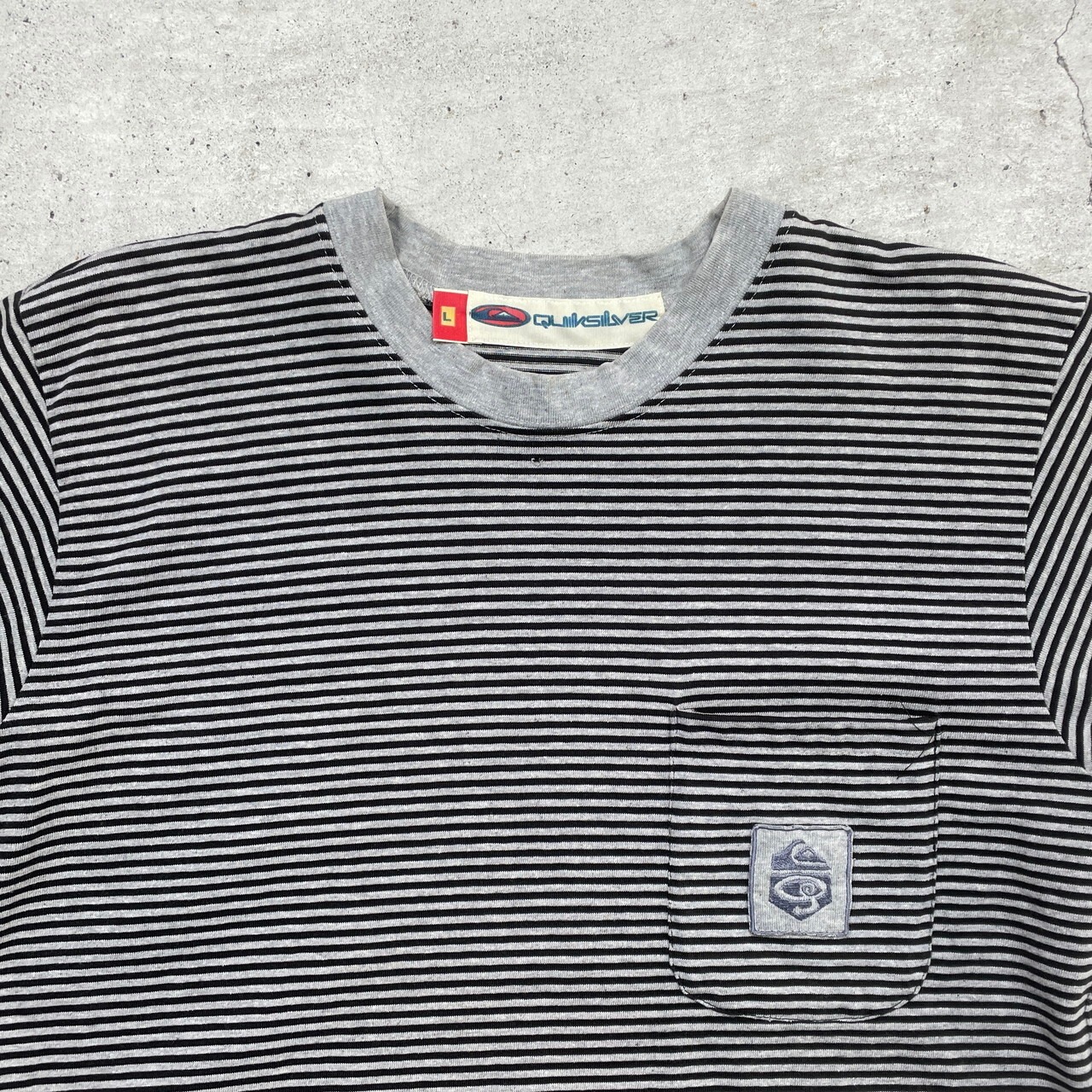 90年代 Quiksilver クイックシルバー ボーダーTシャツ メンズL 古着  