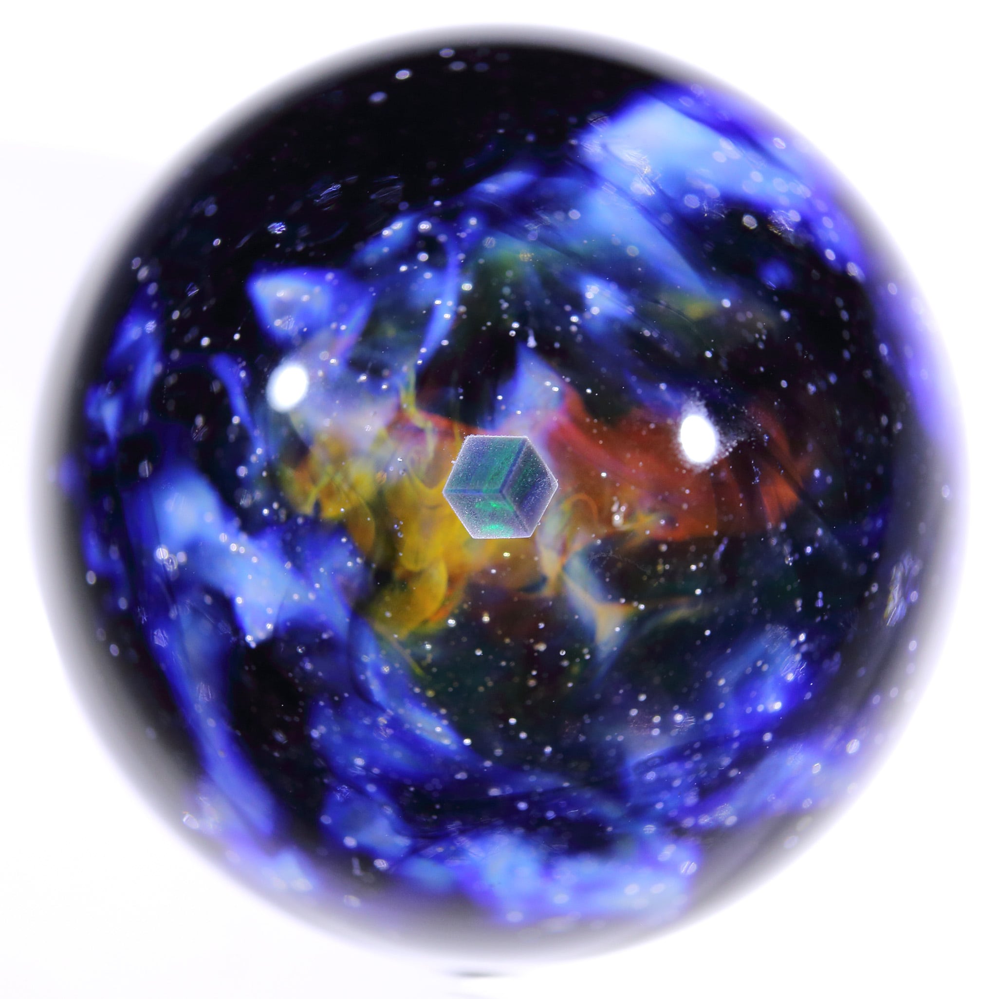 55mm Galaxy Glass Marble with Dual-Sided Design 両面星雲状宇宙
