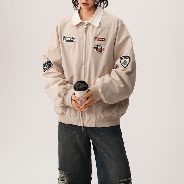 ワッペンデザインオーバージャケット 3col   R00952