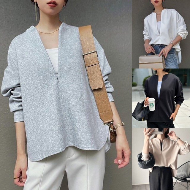 【トレーナー】トレーナー レディース おしゃれ 韓国 スウェット トレーナー レディース カットソー 長袖 20代 30代 40代 春 秋 冬 レディース トップス 大人 可愛い グレー ブラック 黒 ホワイト 白 カーキ 緑