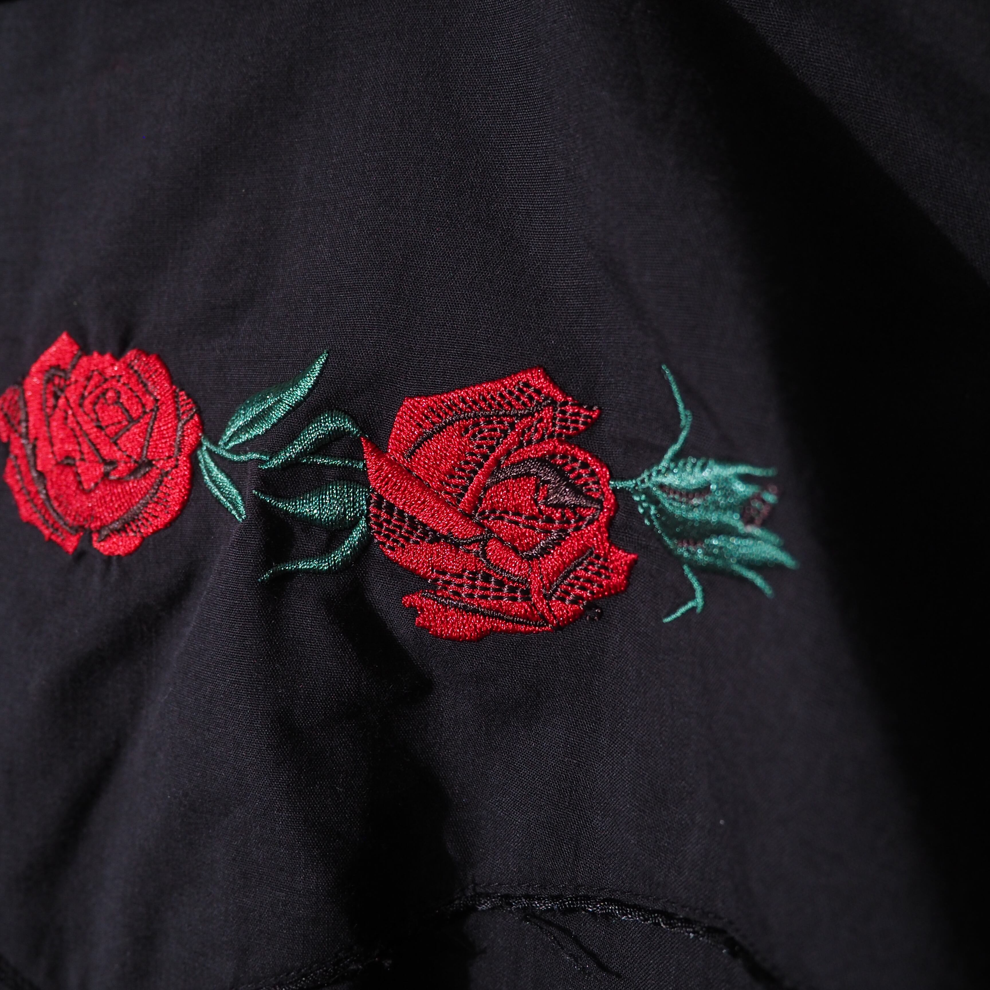 1990s Beautiful Flower embroidery vintage loose Western shirt