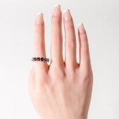 【K18 / 12号】サファイア ハート連 リング