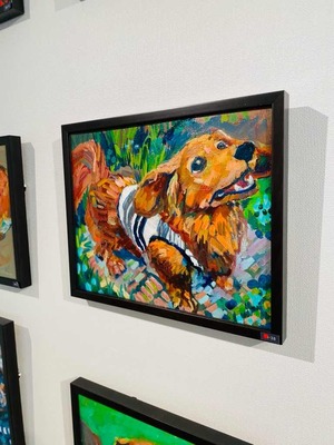 OIL COLOUR | 油彩画 #現代アート #犬 #猫