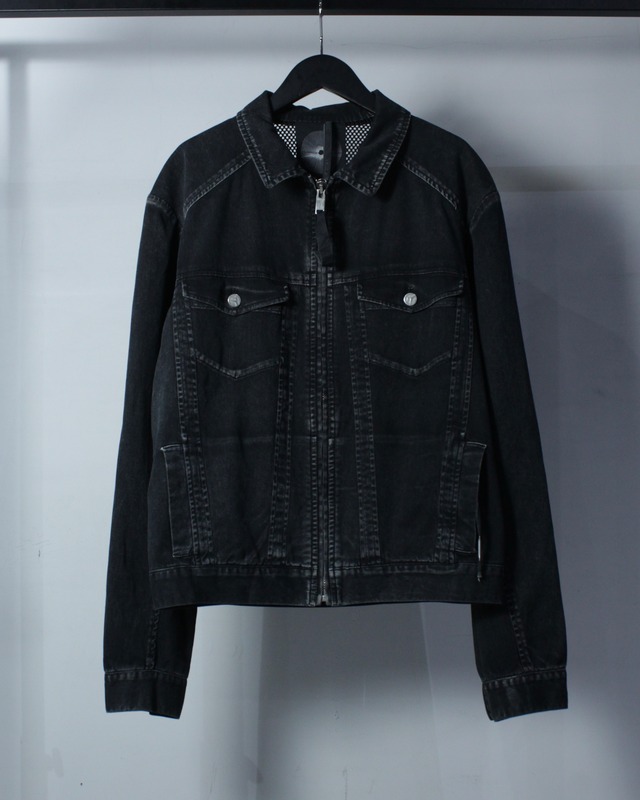 【Caka BLACK】“SILENT”“DAMIR DOMA”Mesh Switching Zip Up Denim Jacket