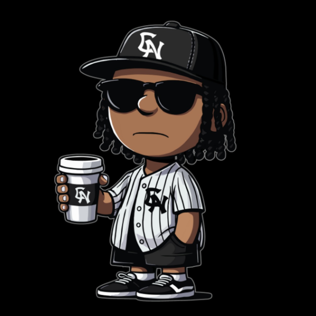 CODENAME "Dreadlocks" Print Crew #B (Black/Ash Gray) - 9