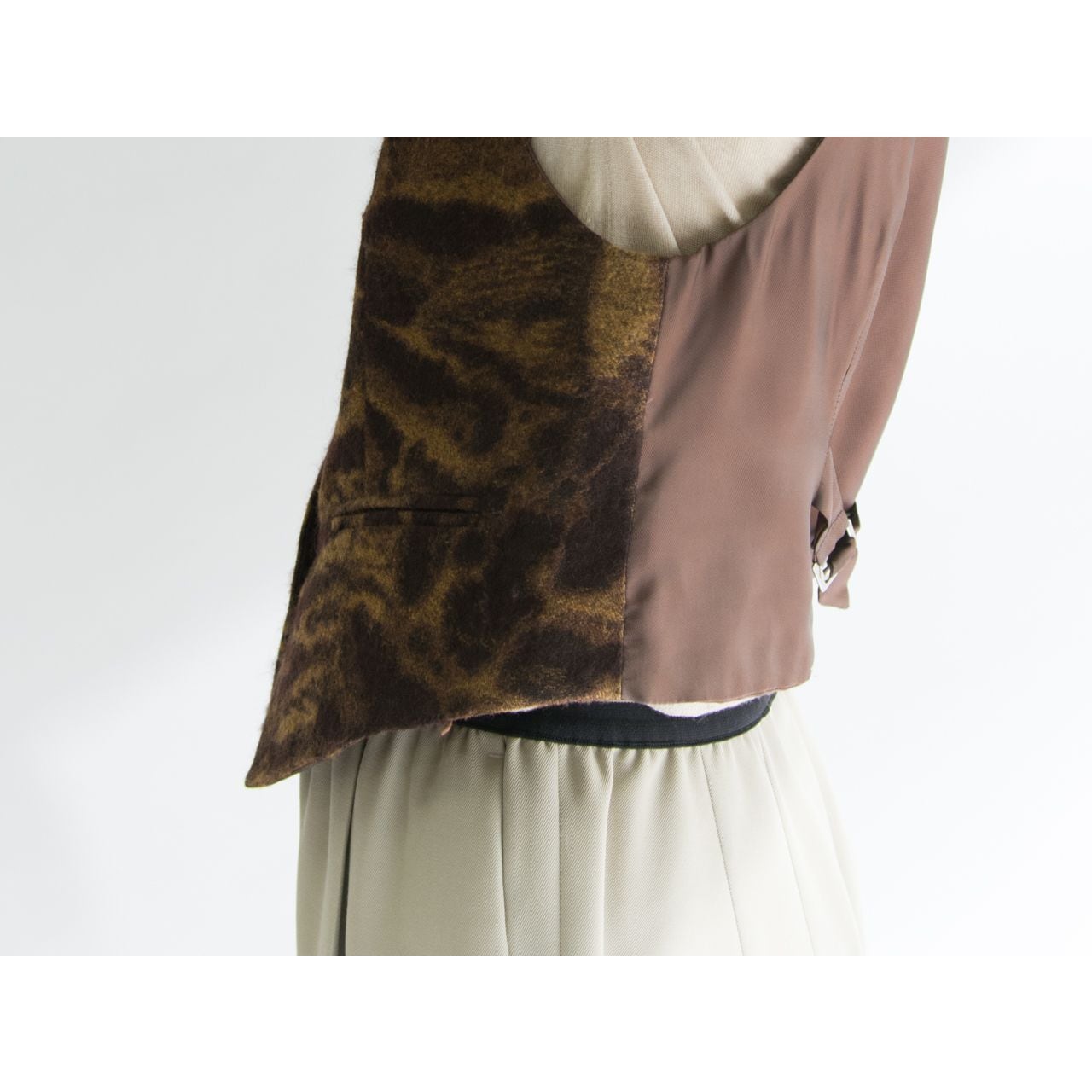 【KENZO JUNGLE】Made in France leopard pattern wool gillet（ケンゾージャングル フランス製レオパード柄ジレ ベスト）1d