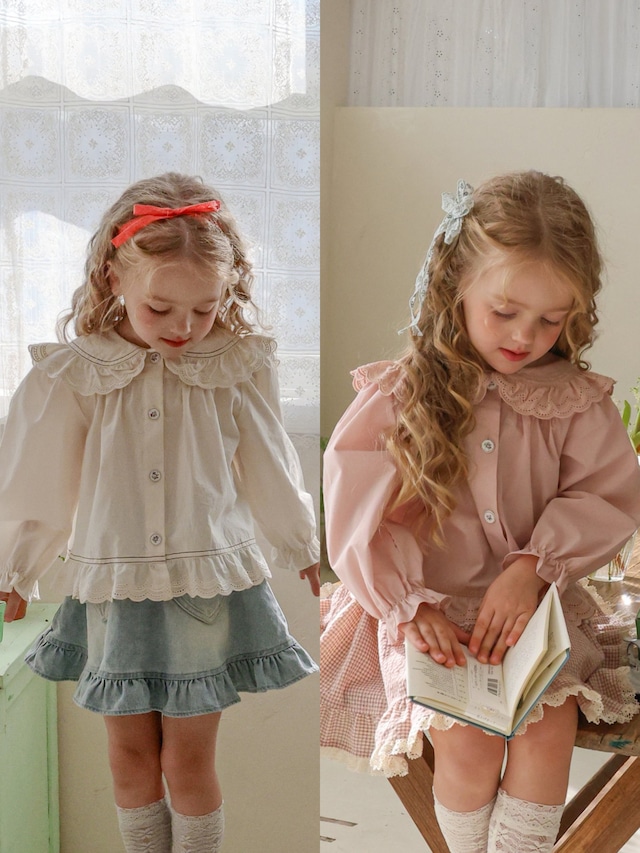 ラスト1 cream110【即納】<flo> Chelli blouse