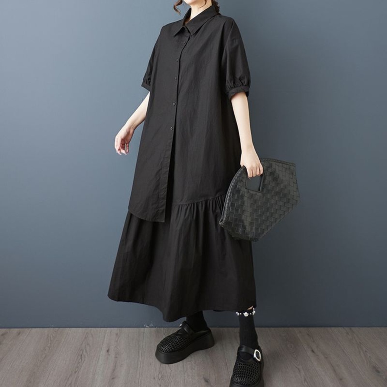 アシンメトリー レイヤード風 ワンピース  30172