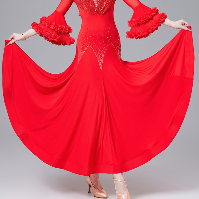 エレガント フリルカフス Aライン ドレスds0078