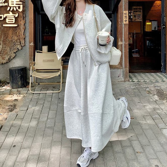 SET◆Sweat blouson ＆ volume skirt　M868