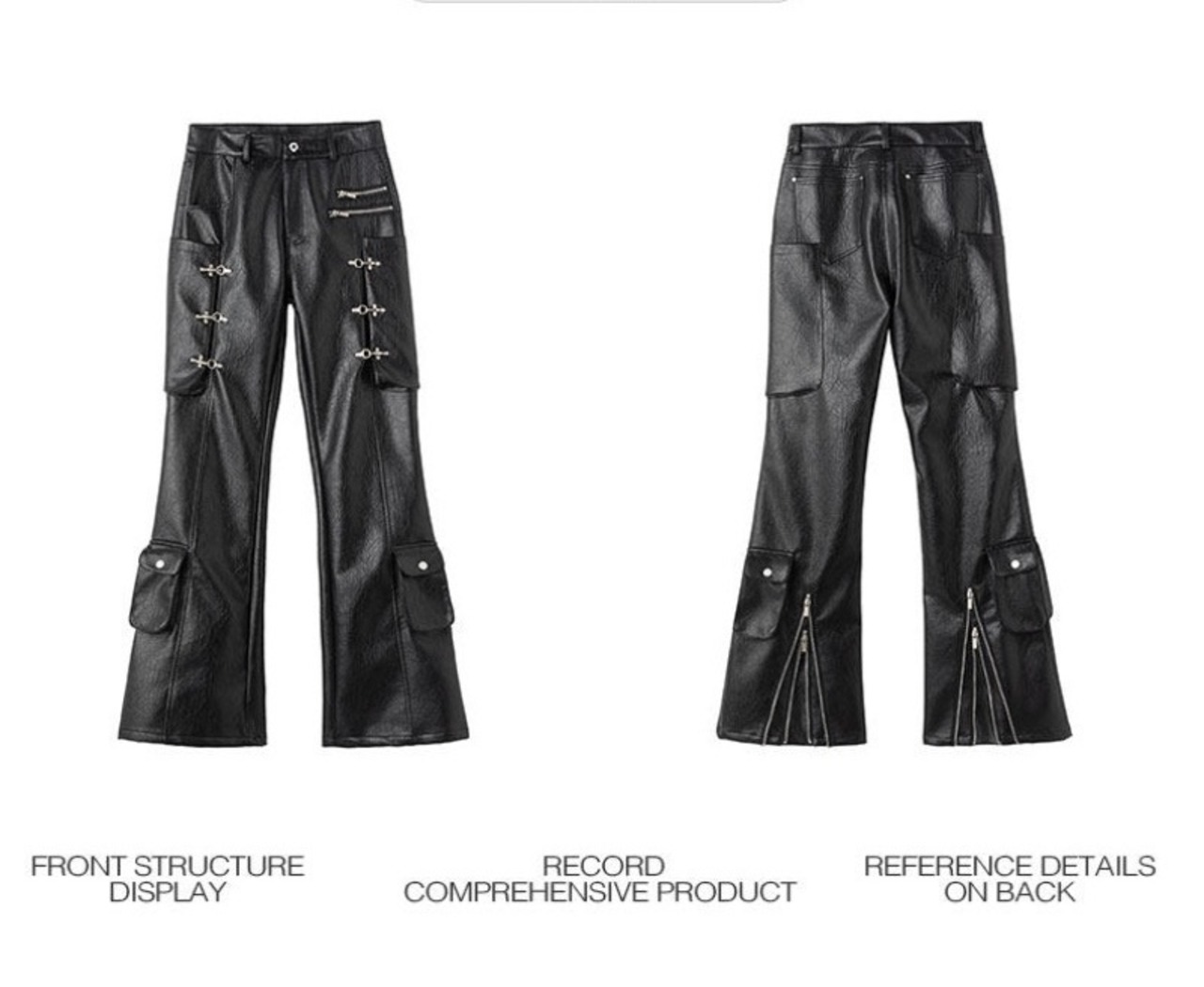 FRKM SCD 26SS ファイヤーマンフックPUレザーフレアパンツ