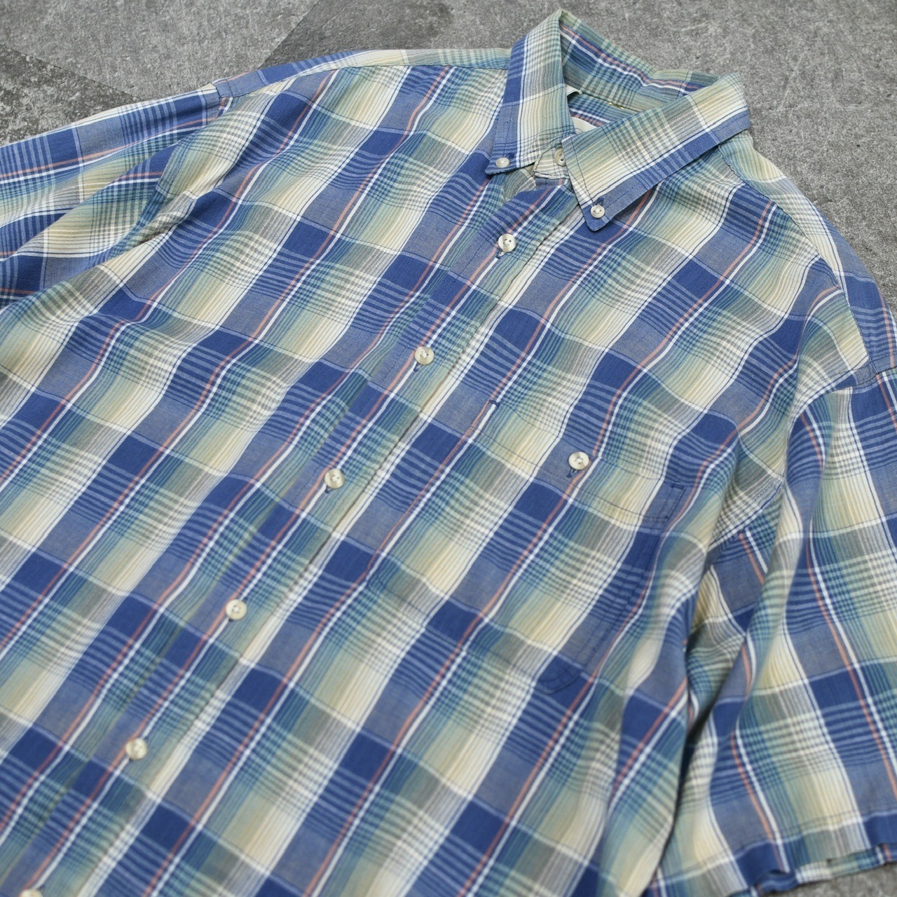 Eddie Bauer madras check button down shirt