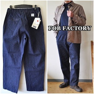 FOB FACTORY（FOBファクトリー） F0508 デニム トラックパンツ / メンズ / ジーンズ ジーパン / イージーパンツ / ワイド / 上品 / ゆったり / 日本製 / DENIM TRACK PANTS