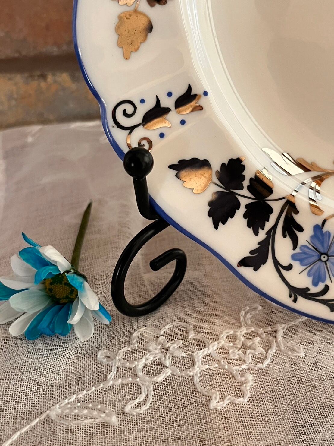 ウェッジウッド 青い花 シルバーラスター プレート | アンティーク