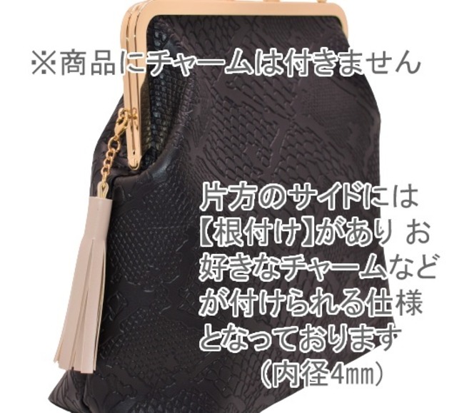 [JERI MARL] がま口 型押しバッグ エンボス (パイソン) (レッド) ショルダー レディース 工房 手作り 日本製 エコパッケージ MX-0031-240