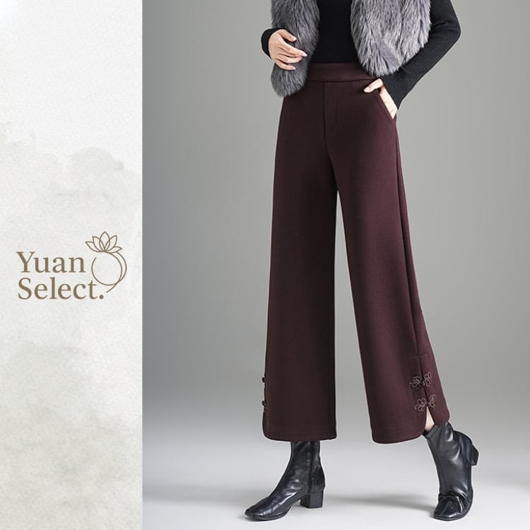 裾チャイナボタン　ワイドパンツ　4カラー　YS00179