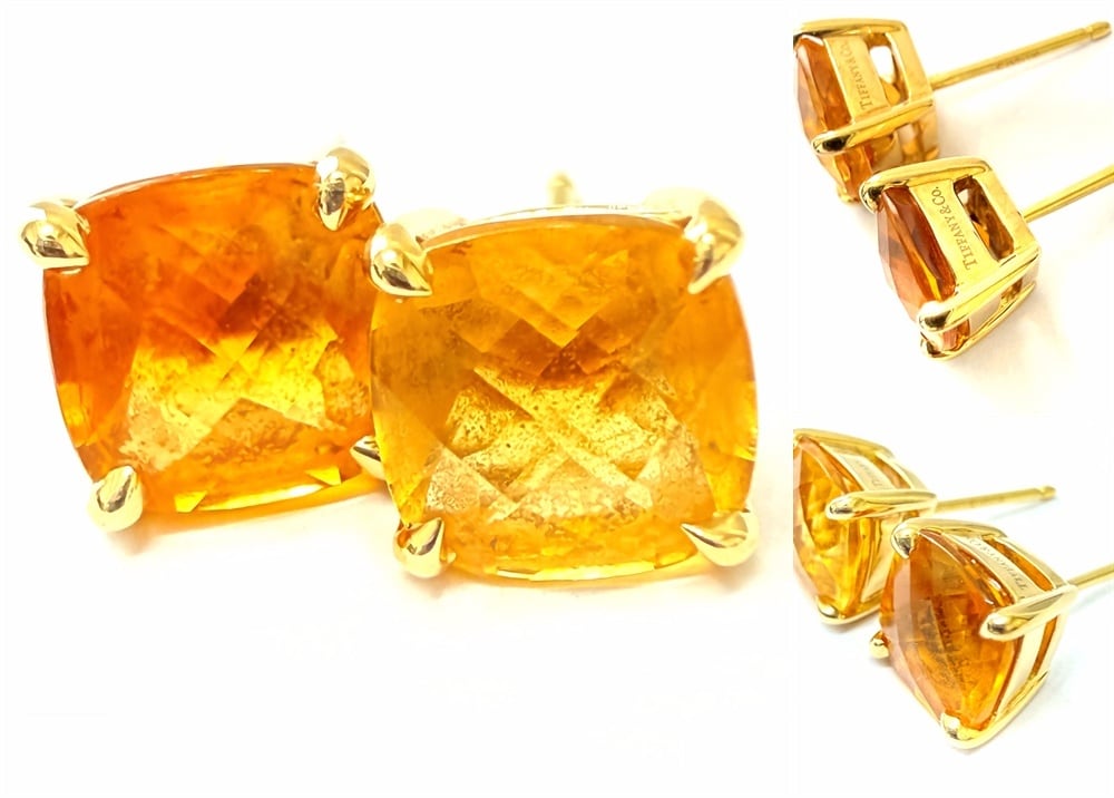 TIFFANY ティファニー Citrine Sparkler Earrings シトリン スパークラー イヤリング ピアス K18 YG イエローゴールド